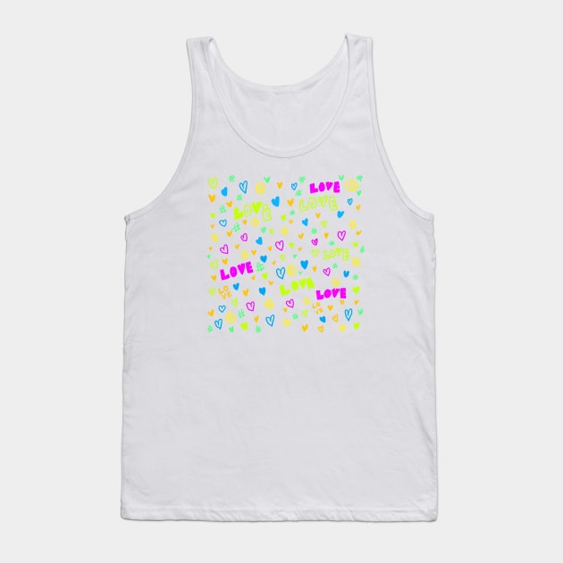 fluorescent heart pattern Tank Top by zzzozzo
